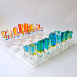 Προσαρμοσμένο κινεζικό επιτραπέζιο γυάλινο πλαστικό τουρνουά υπαίθριου κήπου μοντέρνο πολυτελές σετ παιχνιδιών σκακιού με μαγνητικό ακρυλικό κρύσταλλο