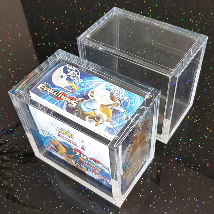 Boîte de lucite de boîtier de booster acrylique magnétique personnalisé pour Pokemon
