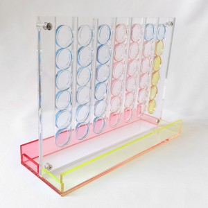 एक्रिलिक कनेक्ट चार सेट कस्टम रंग एक्रिलिक ल्यूसाइट गेम बोर्ड