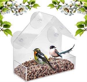 Pencere Kuş Besleyici Evi Kuşlarla Dekore Edin Şeffaf Akrilik Plastik 3 Güçlü Ekstra Vantuzlu Doğa Aşığı için fikir dahil